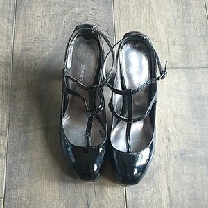VIA SPIGA BLACK PATENT LEATHER MARY JANE MADE IN ITALY HEELS WOMANS 6